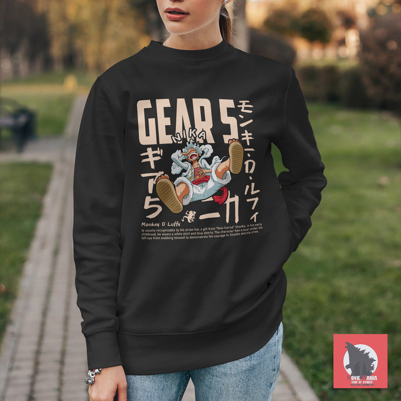 BZTEE - LUFFY GEAR 5 FELPA SENZA CAPPUCCIO - Le Spese di Spedizioni sono GRATUITE!