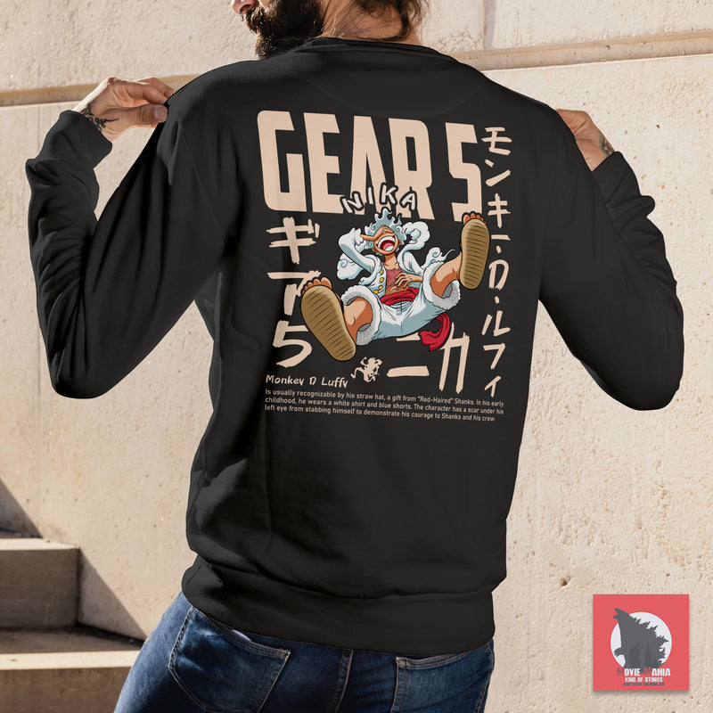 BZTEE - LUFFY GEAR 5 FELPA SENZA CAPPUCCIO - Le Spese di Spedizioni sono GRATUITE!