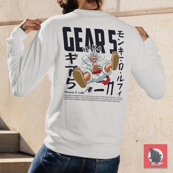 BZTEE - LUFFY GEAR 5 FELPA SENZA CAPPUCCIO - Le Spese di Spedizioni sono GRATUITE!