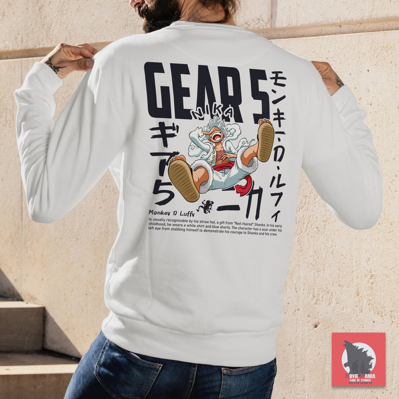 BZTEE - LUFFY GEAR 5 FELPA SENZA CAPPUCCIO - Le Spese di Spedizioni sono GRATUITE!