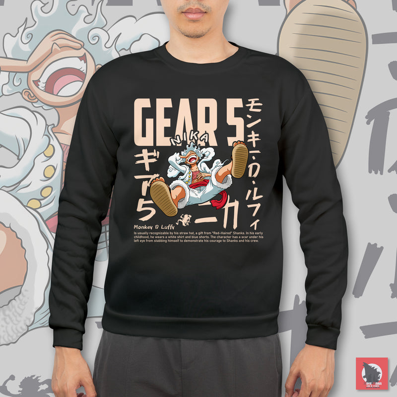 BZTEE - LUFFY GEAR 5 FELPA SENZA CAPPUCCIO - Le Spese di Spedizioni sono GRATUITE!