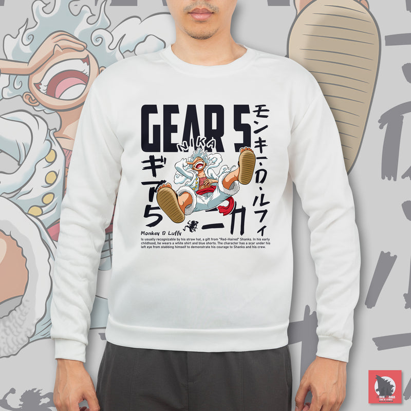 BZTEE - LUFFY GEAR 5 FELPA SENZA CAPPUCCIO - Le Spese di Spedizioni sono GRATUITE!