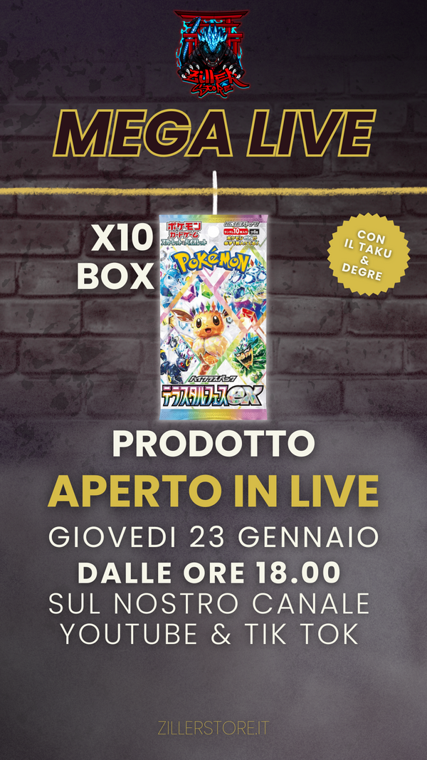 BOX SEALED JAP TERASTAL FESTIVAL PACK APERTO IN LIVE GIOVEDI 23 GENNAIO  ORE 18.00