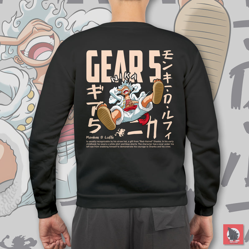 BZTEE - LUFFY GEAR 5 FELPA SENZA CAPPUCCIO - Le Spese di Spedizioni sono GRATUITE!